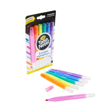 Crayola Erasable Highlighters 6 Colors No Bleed