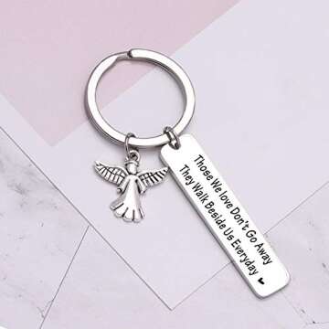 mom Memorial gift Dad Sympathy Keychain Bereavement Jewelry Loss of Loved One Gift Remembrance Memory Keychain Loss of grandma Gift Loss of uncle Gift Memorial Keepsake Keychain