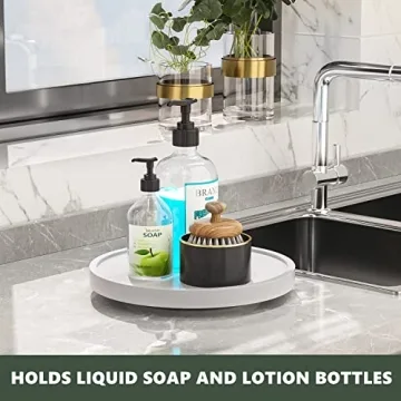 Turntable Vanity Tray for Kitchen and Bathroom Organizing