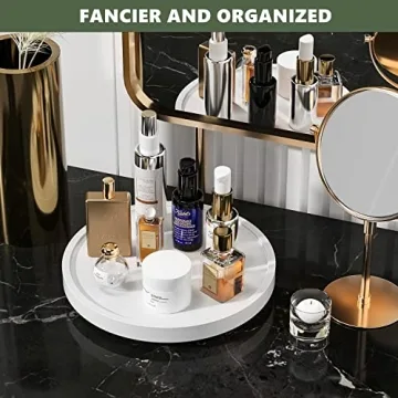 Turntable Vanity Tray for Kitchen and Bathroom Organizing
