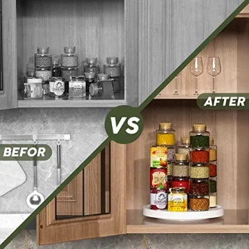 Turntable Vanity Tray for Kitchen and Bathroom Organizing