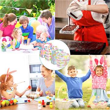 Whaline 12pcs Easter Treat Boxes Happy Easter Gift Box Bunny Eggs Easter Basket Containers Hollowing Rabbit Shape Candy Goody Cookie Holder With Handle for School Classroom Party Favor decor