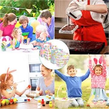 Whaline 12pcs Easter Treat Boxes Happy Easter Gift Box Bunny Eggs Easter Basket Containers Hollowing Rabbit Shape Candy Goody Cookie Holder With Handle for School Classroom Party Favor decor