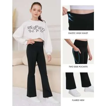 Desol Girls Fleece Lined Flare Leggings for Comfort and Style