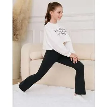 Desol Girls Fleece Lined Flare Leggings for Comfort and Style