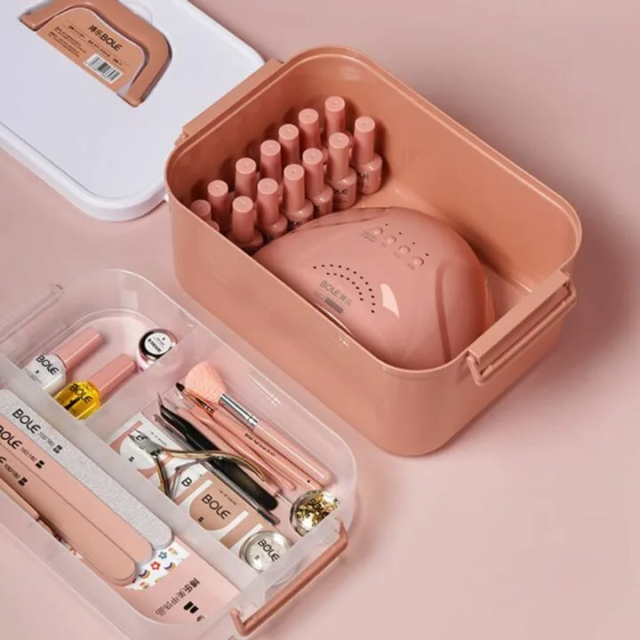 Nail Polish Carrying Box with Removable Tray