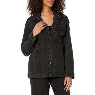 The Drop Andrea Oversized Denim Jacket Faded Carbon