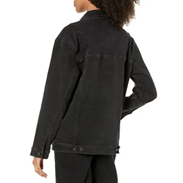 The Drop Andrea Oversized Denim Jacket Faded Carbon