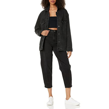 The Drop Andrea Oversized Denim Jacket Faded Carbon