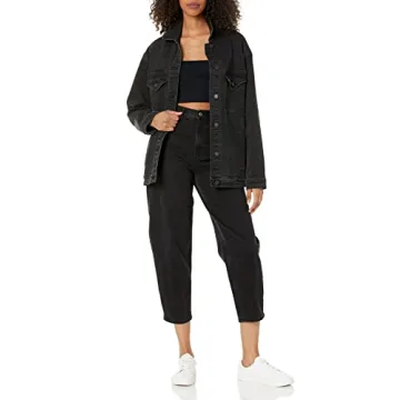 The Drop Andrea Oversized Denim Jacket Faded Carbon