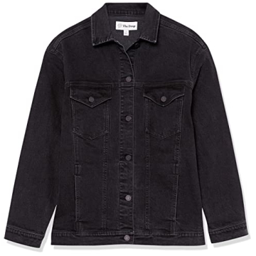 The Drop Andrea Oversized Denim Jacket Faded Carbon