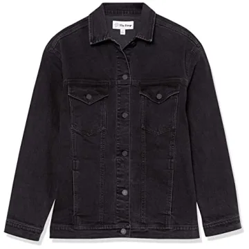 The Drop Andrea Oversized Denim Jacket Faded Carbon