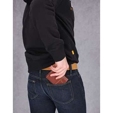 Timberland Men's Leather RFID Blocking Trifold Wallet, Cognac, One Size