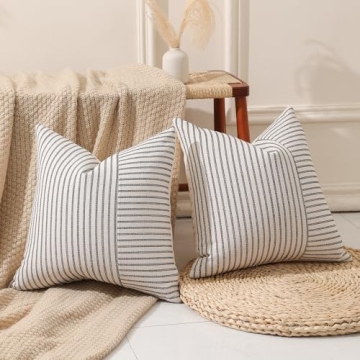 Hckot Decorative Patchwork Pillow Covers for Home Decor