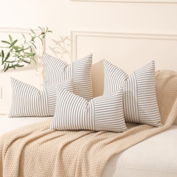 Hckot Decorative Patchwork Pillow Covers for Home Decor