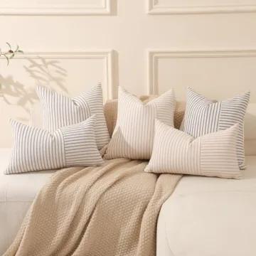 Hckot Decorative Patchwork Pillow Covers for Home Decor
