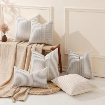 Hckot Decorative Patchwork Pillow Covers for Home Decor