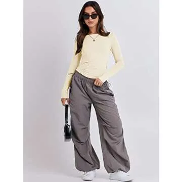 ANRABESS Women’s Long Sleeve Crop Top - Y2K Style Must-Have