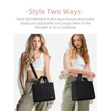 WESTBRONCO Puffer Crossbody Bags for Women, Quilted Purses, Lightweight Shoulder Bag Puffy Bag Nylon Handbags for Travel