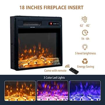 VINGLI Stylish Fireplace TV Stand for TVs Up to 75 Inches