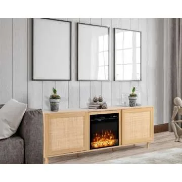 VINGLI Stylish Fireplace TV Stand for TVs Up to 75 Inches