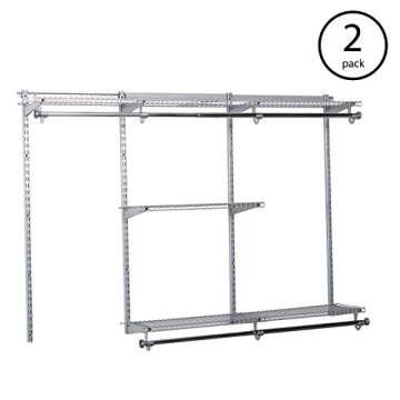 Rubbermaid Configurations 3-6 Feet Expandable Hanging and Shelf Space Custom DIY Closet Organizer Ki...
