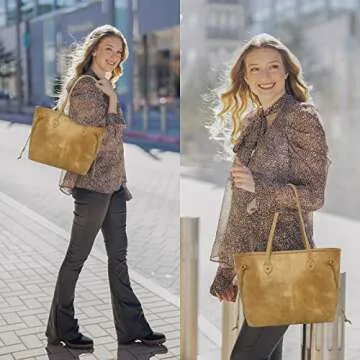 Montana West Genuine Leather Purses For Women Large Purse and Handbags Tote bag with Holster MWL-G002BR3