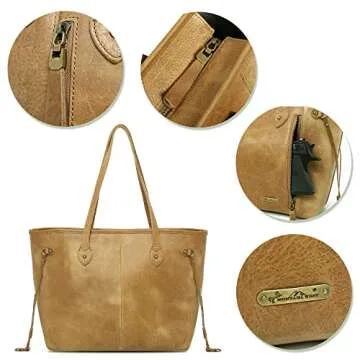 Montana West Genuine Leather Purses For Women Large Purse and Handbags Tote bag with Holster MWL-G002BR3