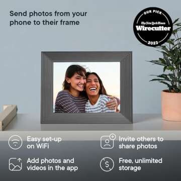 Aura Mason WiFi Digital Picture Frame | Wirecutter's Best Digital Frame for Gifting | Send Photos fr...
