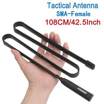 ABBREE Ham Radio Antenna 42.5-inch Long Range SMA-Female Dual Band 144/430Mhz Foldable CS Tactical A...