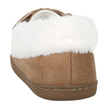 Jessica Simpson Womens Microsuede Moccasin Slippers, Cinnamon