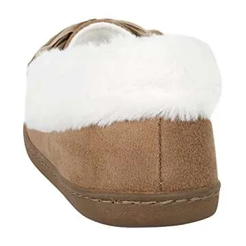 Jessica Simpson Womens Microsuede Moccasin Slippers, Cinnamon