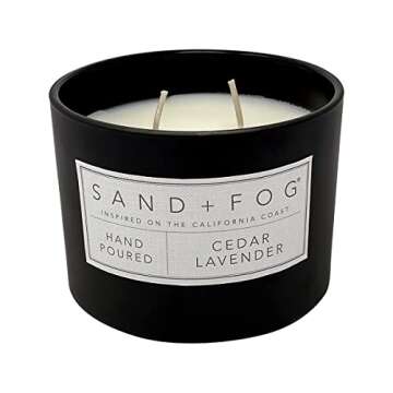 Sand + Fog Scented Candle - Cedar Lavender – Additional Scents and Sizes – 100% Cotton Lead-Free...