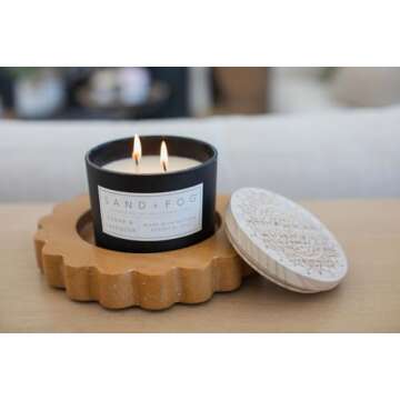 Sand + Fog Scented Candle - Cedar Lavender – Additional Scents and Sizes – 100% Cotton Lead-Free Wick - Luxury Air Freshening Jar Candles - Perfect Home Decor – 12oz