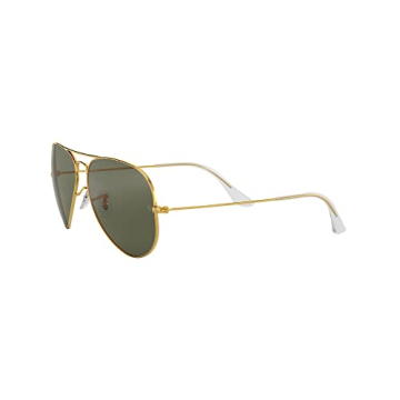 Ray-Ban RB3025 Classic Aviator Sunglasses, Gold/Green Polarized, 58 mm