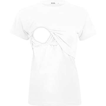 Miss Military Mom Women's Breastfeeding Double Layered Pregnancy Maternity Nursing Short Sleeve T-Sh...