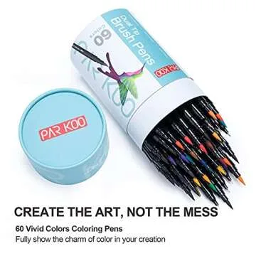 ParKoo Dual Brush Marker Pens for Coloring Books, 60 Colors Artist Fine and Brush Tip Coloring Markers for Journaling Kid Adult Drawing Note Taking Writing Planning Calligraphy