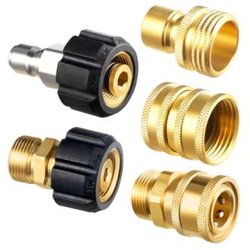 Twinkle Star Pressure Washer Adapter Set, Quick Disconnect Kit, M22 Swivel to 3/8'' Quick Connect, 3...