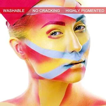 MEICOLY Yellow Face Body Paint,2.37Oz Large Tube Water Based Washable Body Paint,Yellow Face Paint for Halloween Lion Tiger Cosplay Makeup,Professional Face Painting for Adults Kids