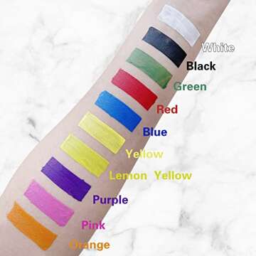 MEICOLY Yellow Face Body Paint,2.37Oz Large Tube Water Based Washable Body Paint,Yellow Face Paint for Halloween Lion Tiger Cosplay Makeup,Professional Face Painting for Adults Kids