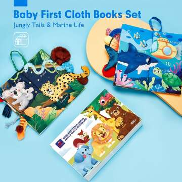 Hahaland Baby Crinkle Soft Books Set for Infants