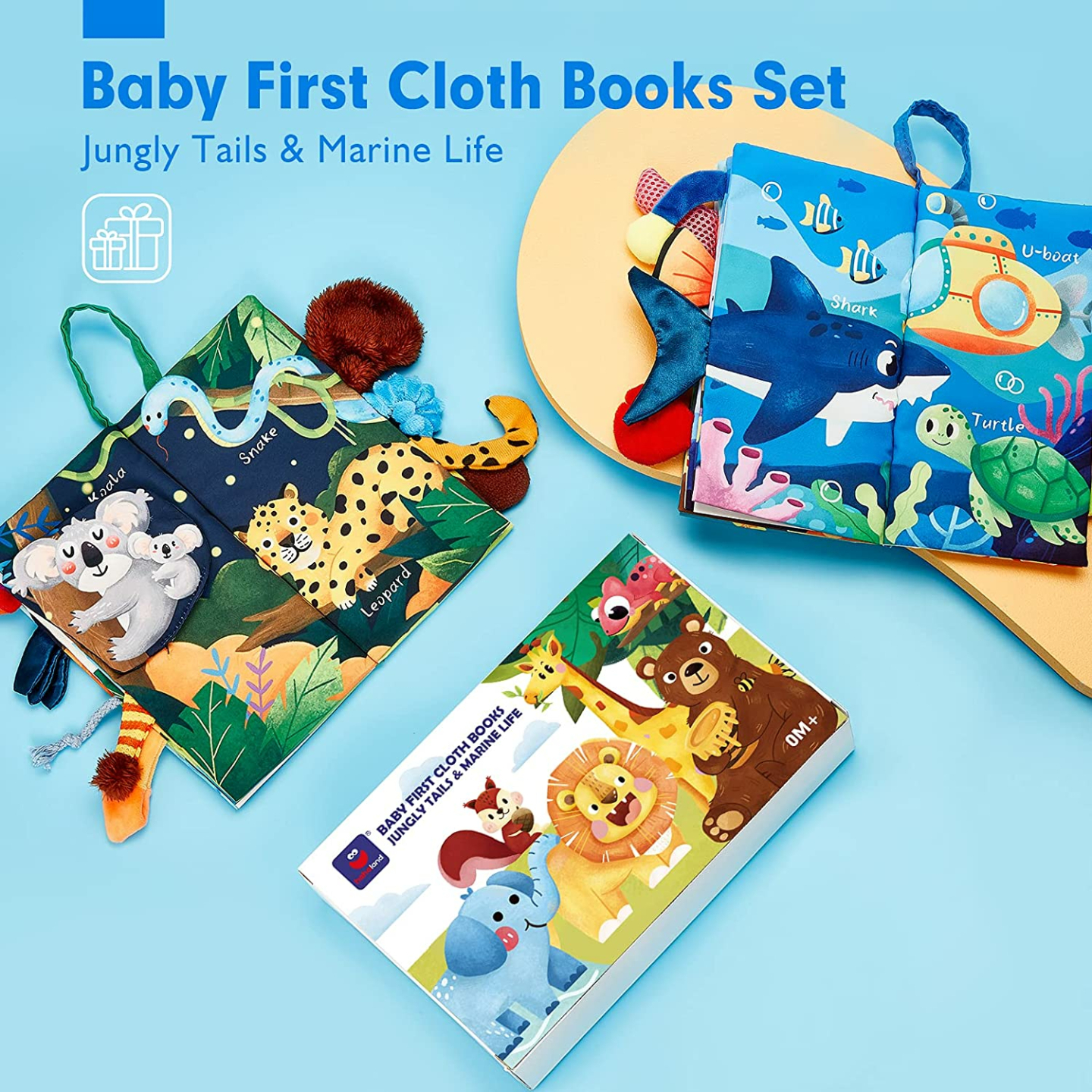 Hahaland Baby Crinkle Soft Books Set for Infants
