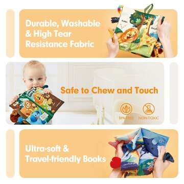 Hahaland Baby Crinkle Soft Books Set for Infants