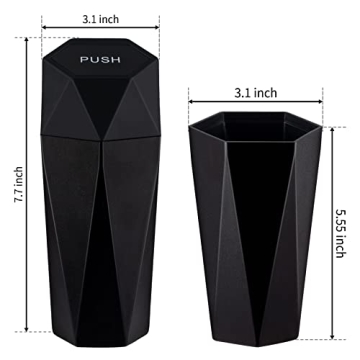 JUSTTOP Portable Car Trash Can with Lid - Stylish & Easy