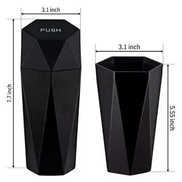 JUSTTOP Portable Car Trash Can with Lid - Stylish & Easy
