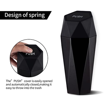 JUSTTOP Portable Car Trash Can with Lid - Stylish & Easy