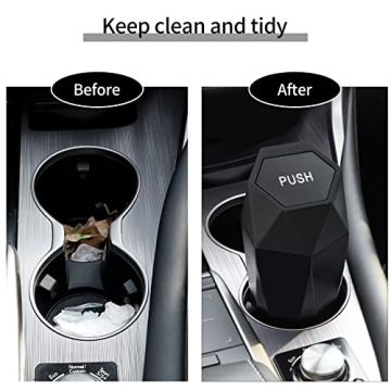JUSTTOP Portable Car Trash Can with Lid - Stylish & Easy