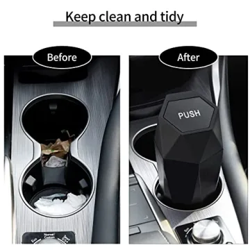 JUSTTOP Portable Car Trash Can with Lid - Stylish & Easy