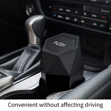 JUSTTOP Portable Car Trash Can with Lid - Stylish & Easy