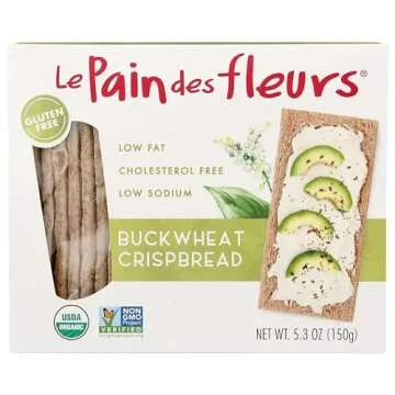 Le Pain Crispbread Buckwheat - 100% Organic, Gluten-Free, Low Fat - Pack of 6
